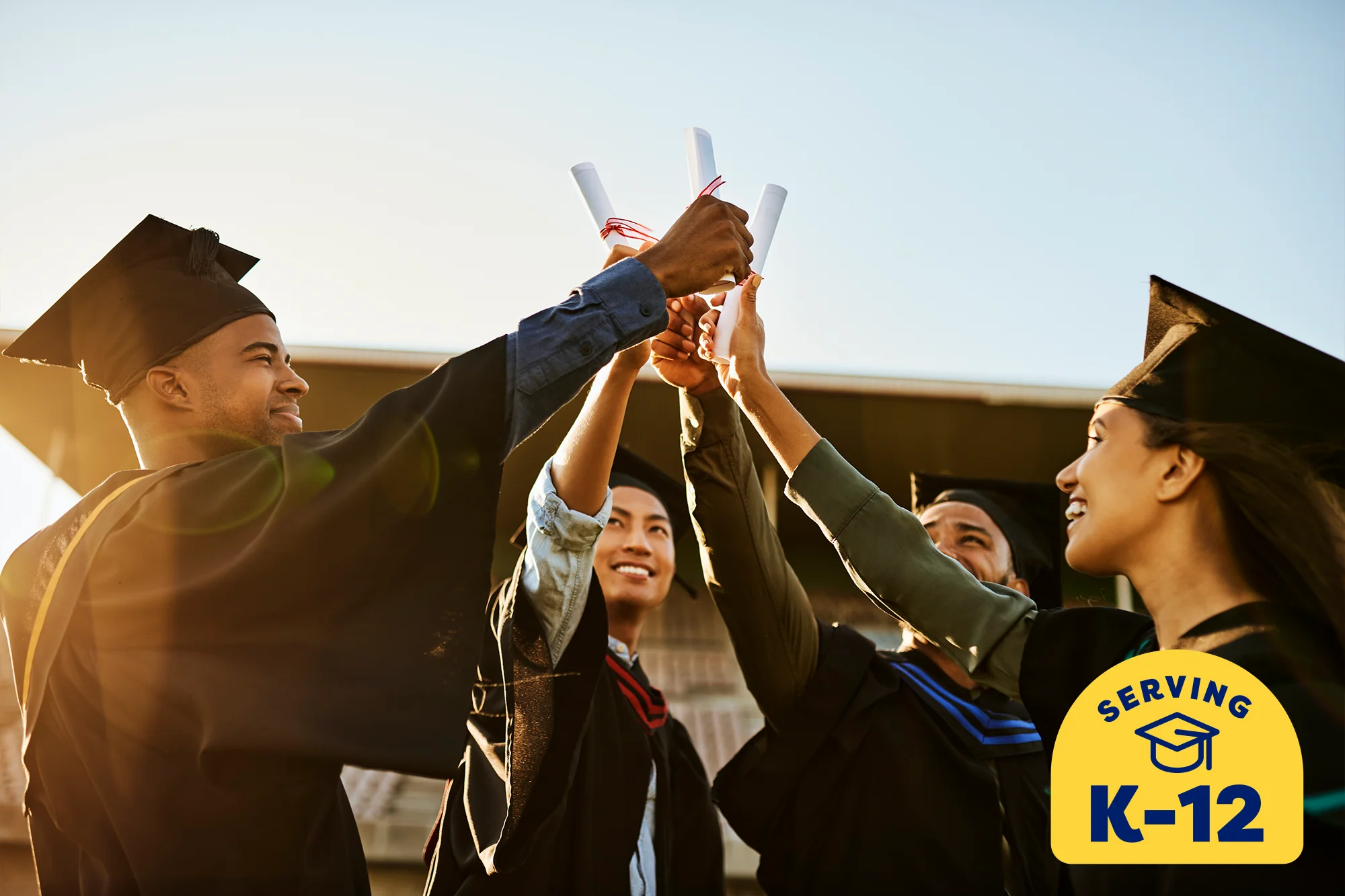 high school graduates celebrating their graduation